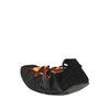 nylon and suede leather laced ballerinas