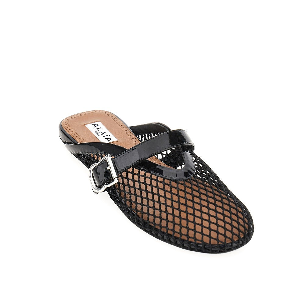 ALAIA 36 net flat mules