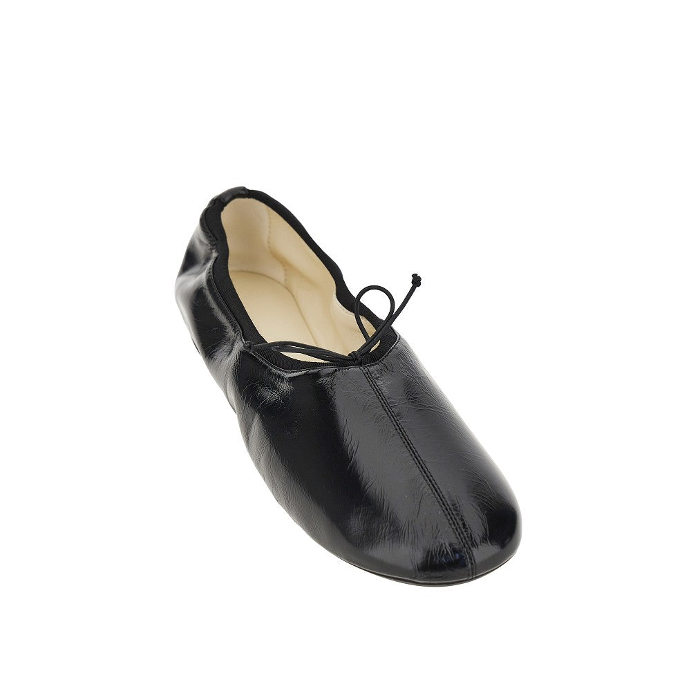 patent leather ballerina flats
