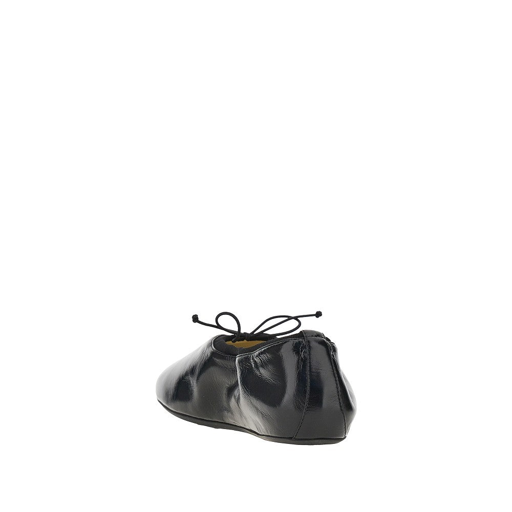 patent leather ballerina flats