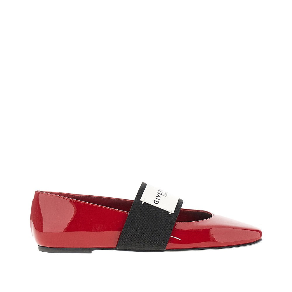 GIVENCHY 37 sliced square patent leather ballerina flats