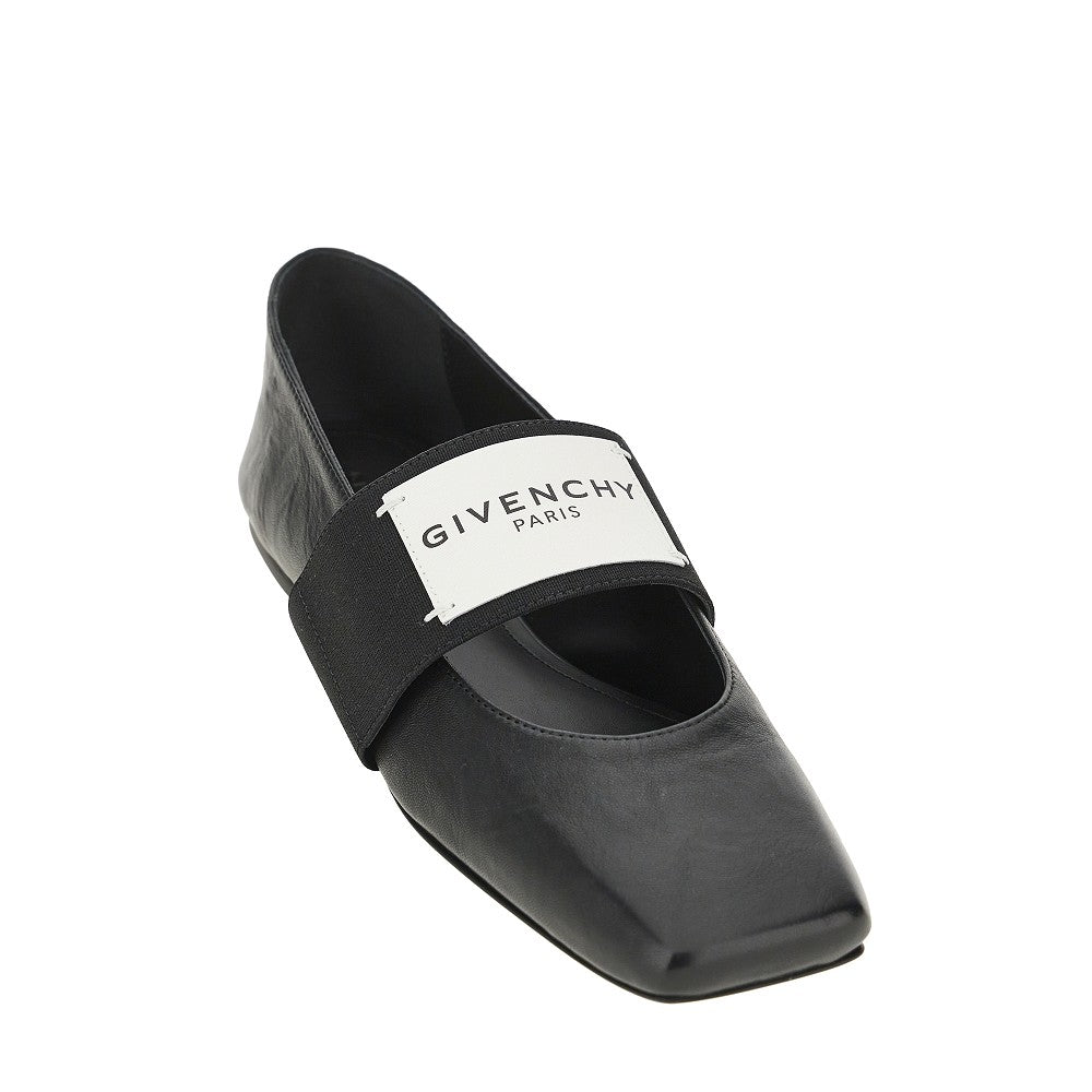 sliced square nappa leather ballerinas