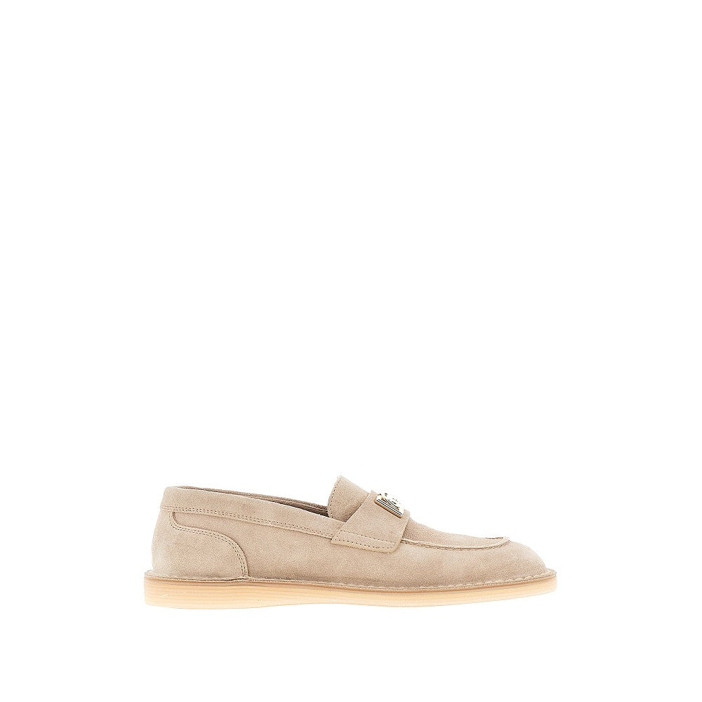 suede leather loafers with dg logo