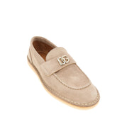 DOLCE&GABBANA 37 suede leather loafers with dg logo