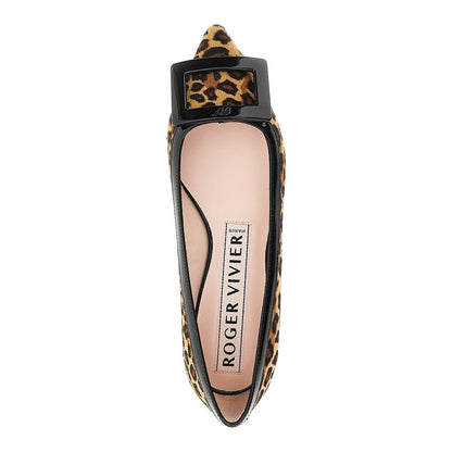 ROGER VIVIER 36+ leopard calfhair gommettine ballet flats