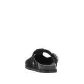 ROGER VIVIER 41 slidy viv suede leather mules