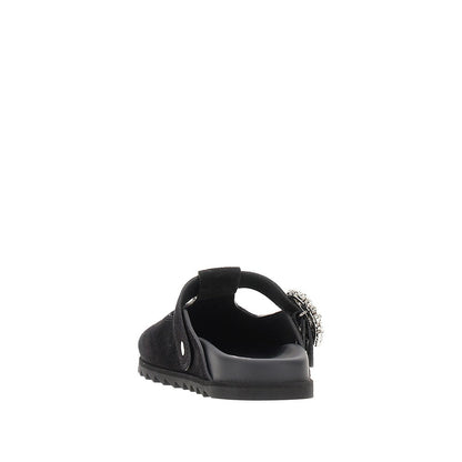 ROGER VIVIER 41 slidy viv suede leather mules