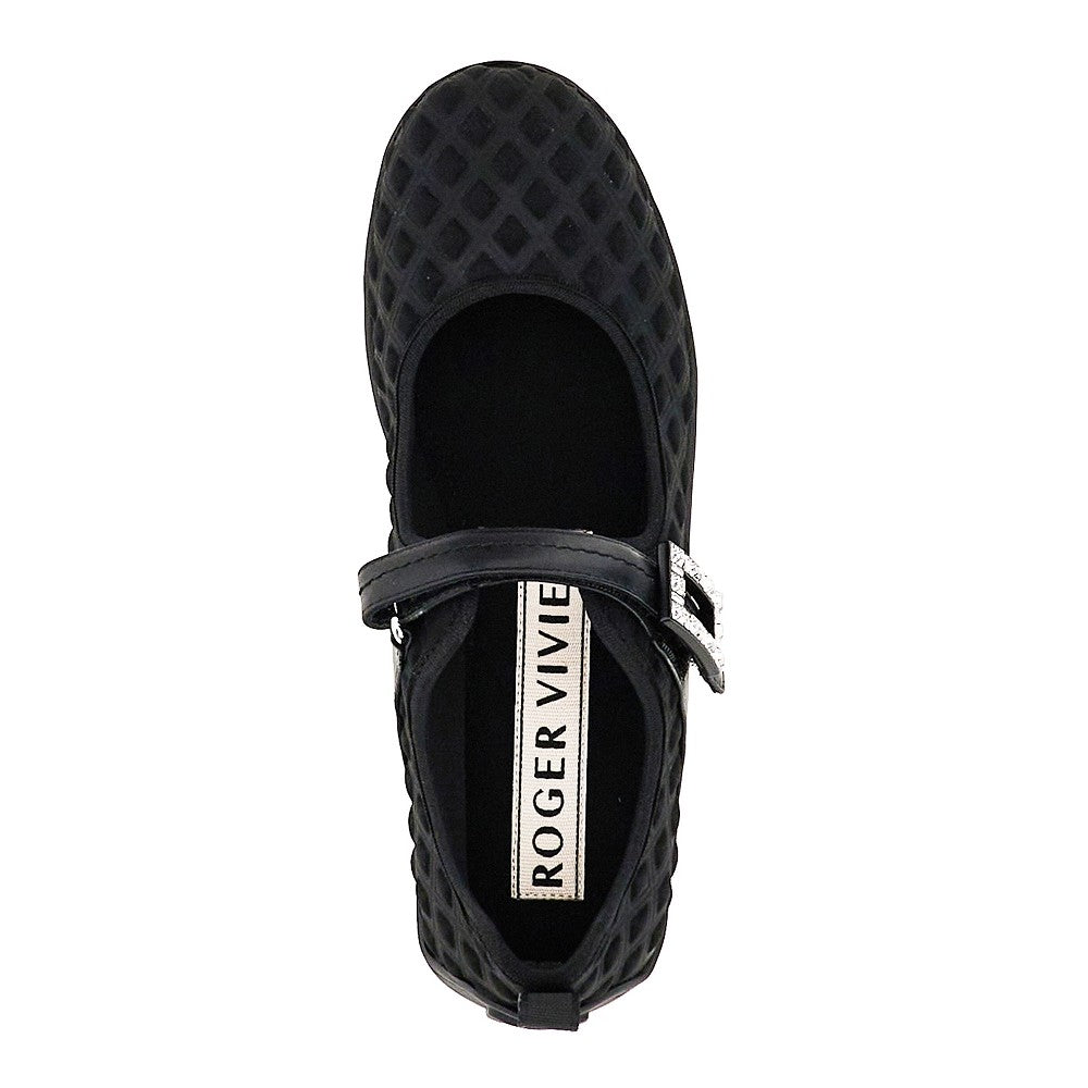 ROGER VIVIER 37 embossed fabric viv low babies ballerinas