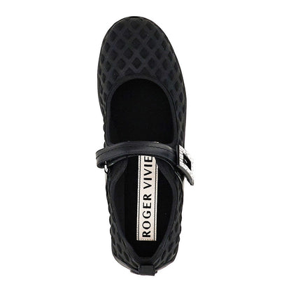 ROGER VIVIER 37 embossed fabric viv low babies ballerinas