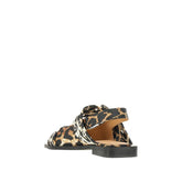 GANNI 36 leopard satin slingback ballerinas