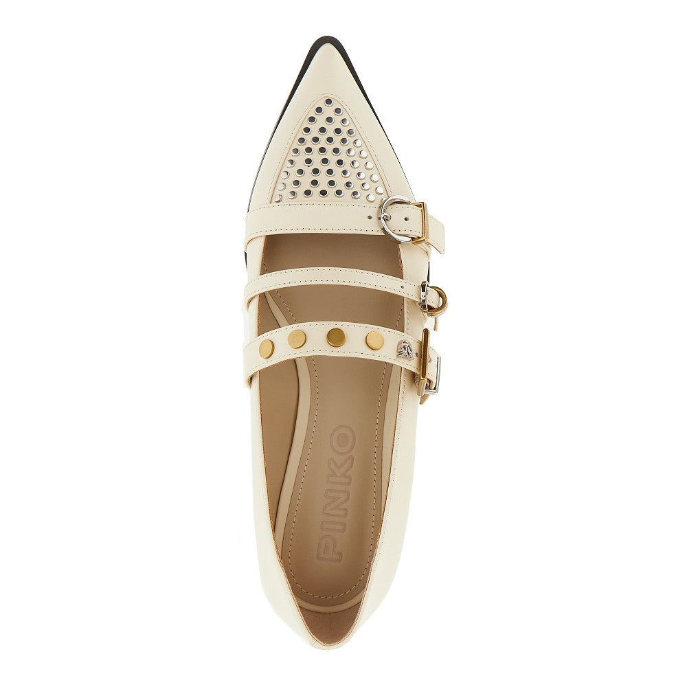 PINKO 36 studded leather ballet flats