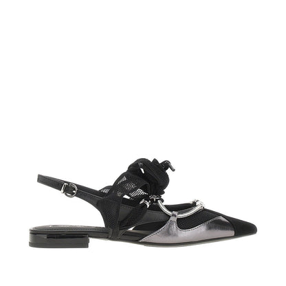 PINKO 36 leather and mesh slingbacks