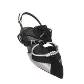 PINKO 36 leather and mesh slingbacks