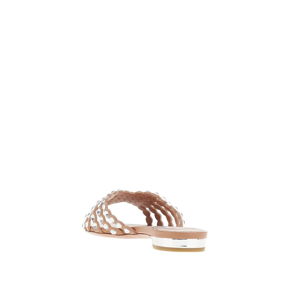 tequila nappa leather slides with crystals