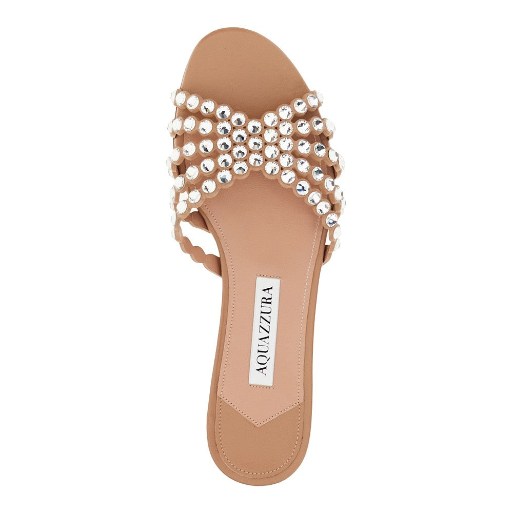 tequila nappa leather slides with crystals