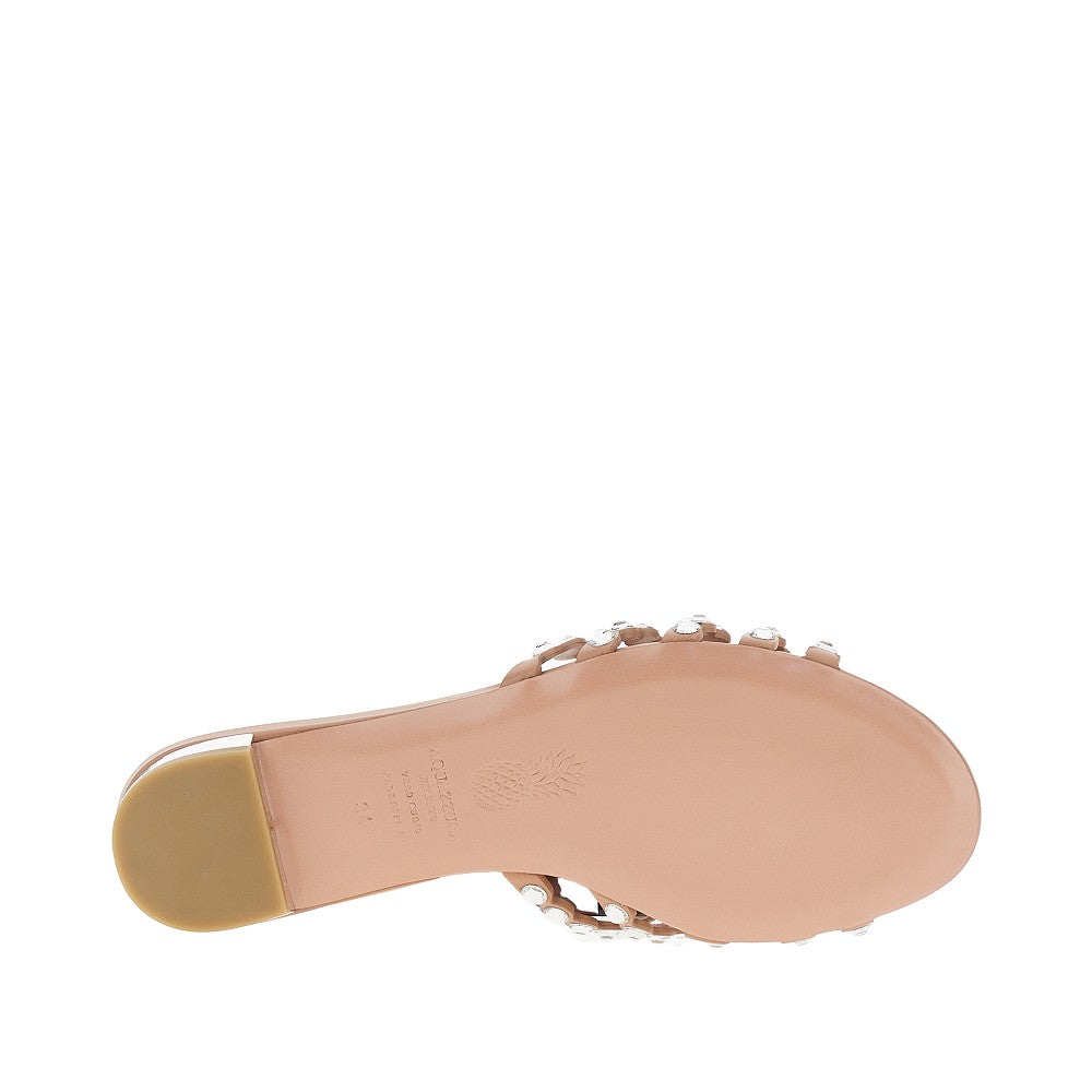tequila nappa leather slides with crystals