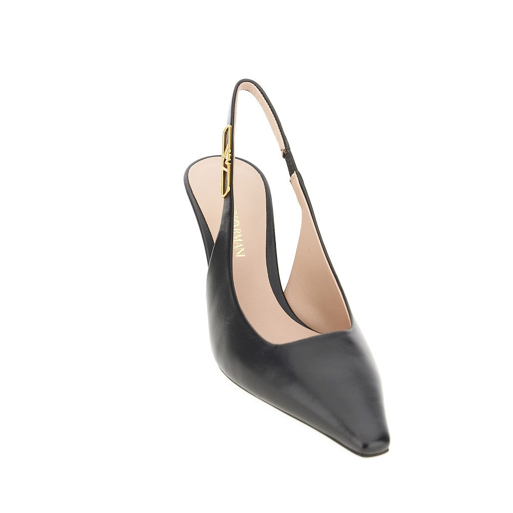 EMPORIO ARMANI 36 nappa leather slingback pumps
