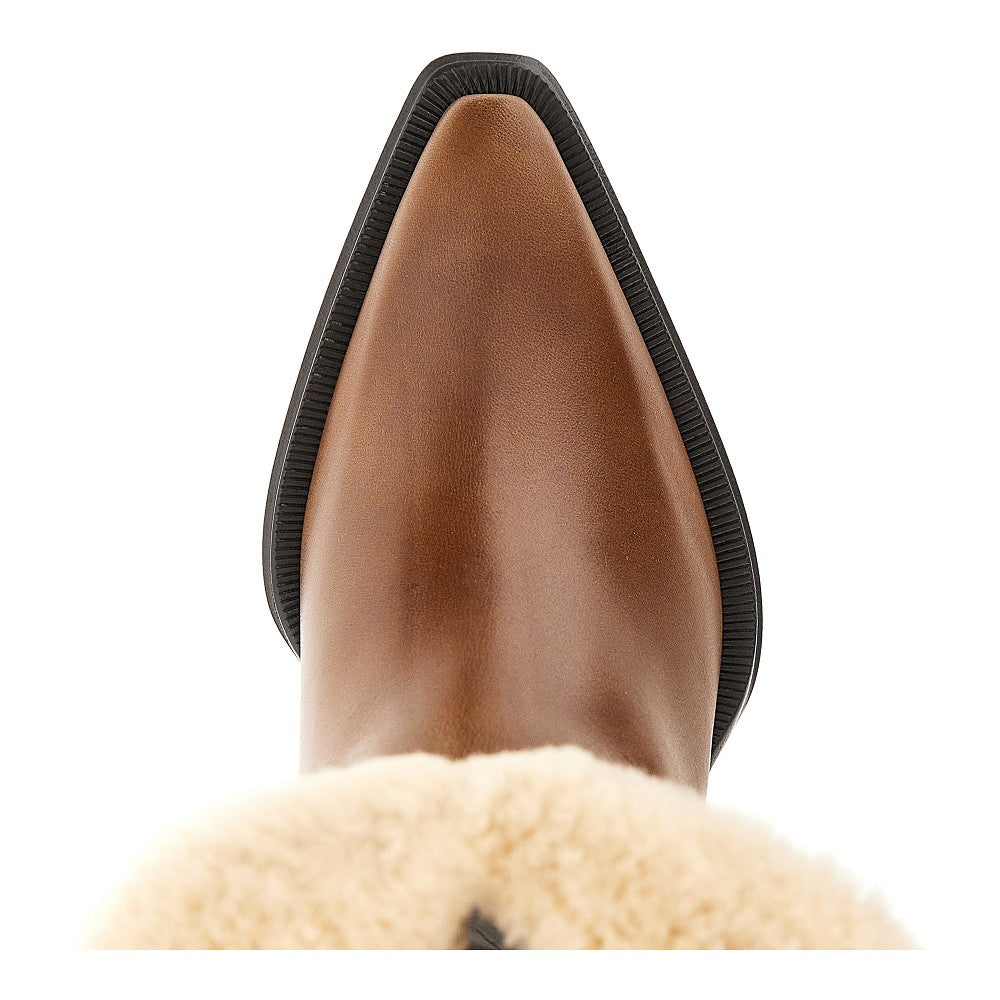 azelan leather and shearling boots
