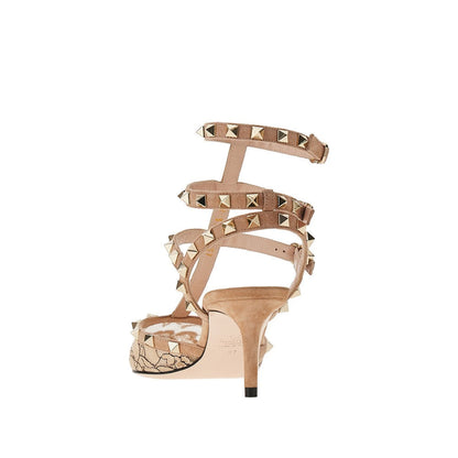 VALENTINO GARAVANI 37 lace and suede leather rockstud pump