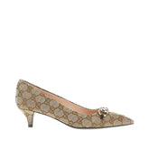 GUCCI 36+ gg fabric pumps with horsebit detail