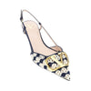 crochet fabric slingback pumps