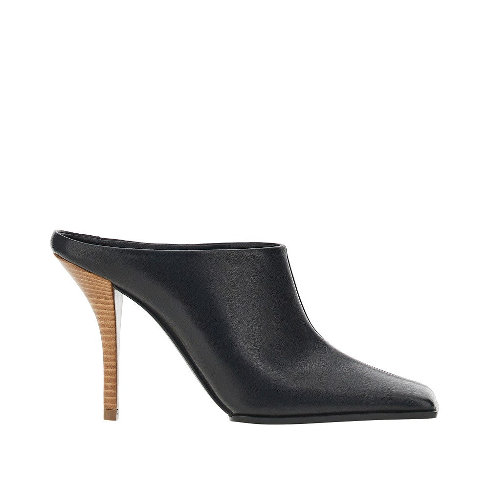 ALAIA 38 squared-toe leather mules