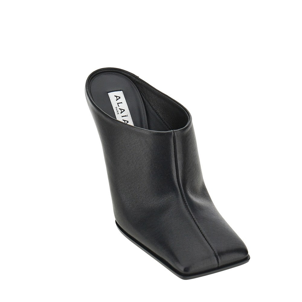 ALAIA 38 squared-toe leather mules