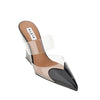 pvc and leather le coeur wedge mules