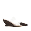suede leather le coeur wedge mules