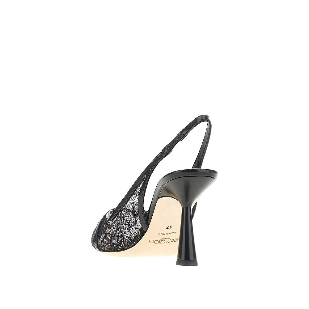 JIMMY CHOO 37 amita 85 lace slingback pumps