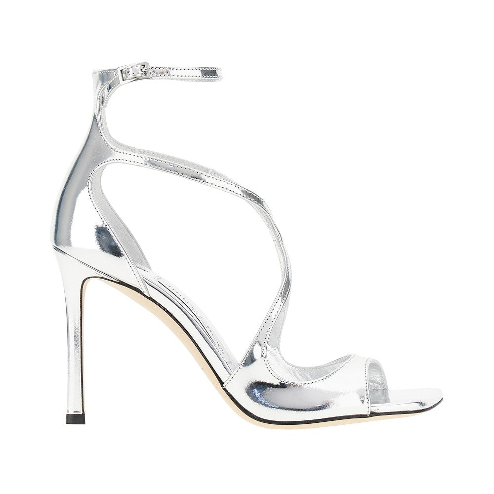 JIMMY CHOO 40 azia 95 metallized leather sandals