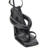 nappa leather sandals with boudoir heel