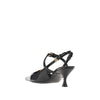 glossy leather buckled slingback pumps