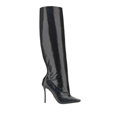 squared-toe leather boots