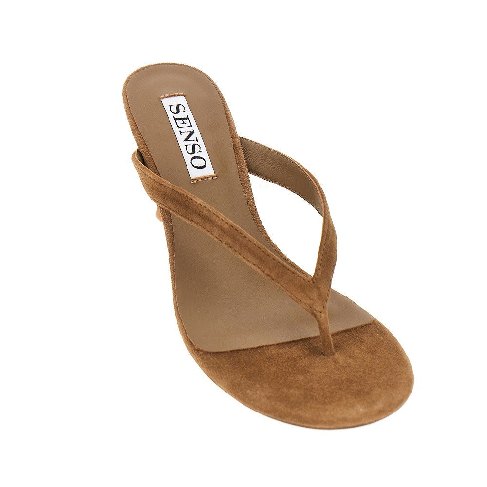 farah suede leather heeled slides