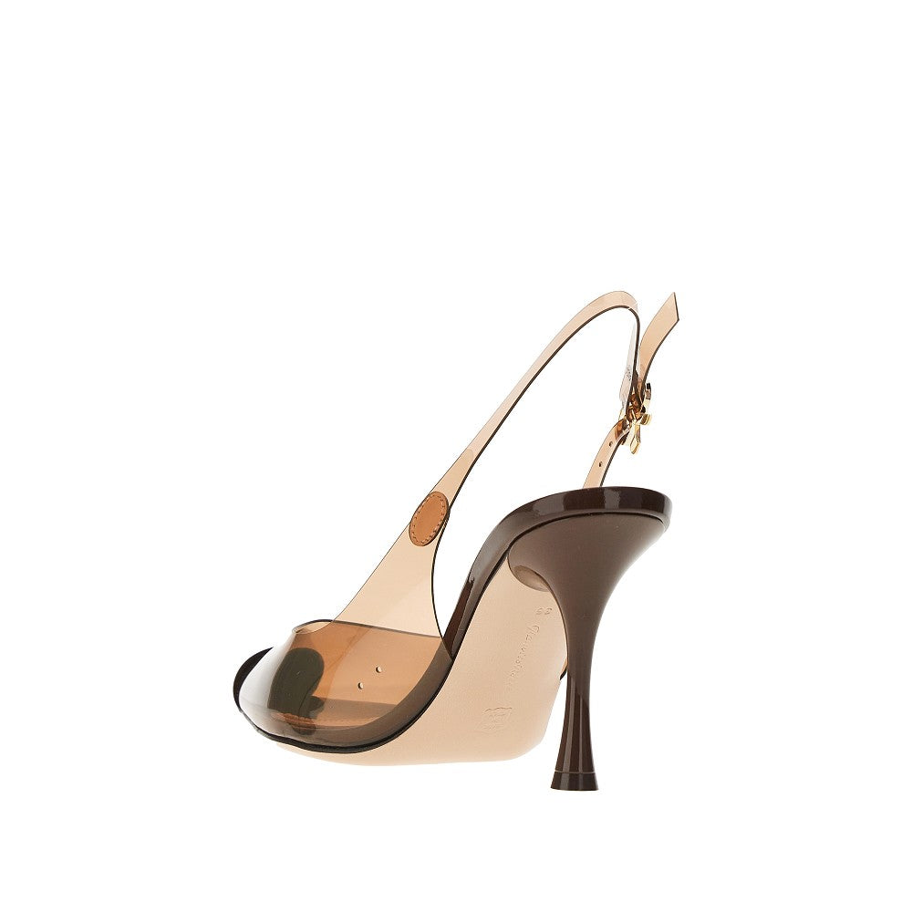 GIANVITO ROSSI 36 diana plexi slingback pumps