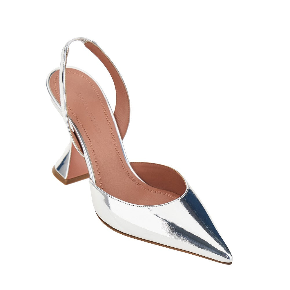 holli metallized leather slingback pumps