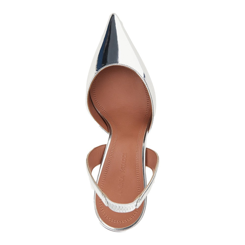 holli metallized leather slingback pumps