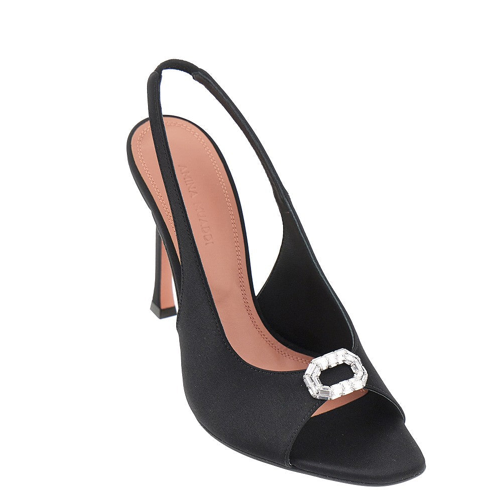 AMINA MUADDI 36+ mini camelia satin slingback pumps