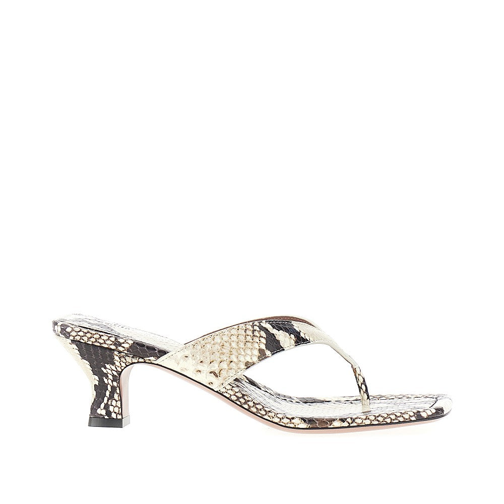 PARIS TEXAS 37 python-print leather portofino mules