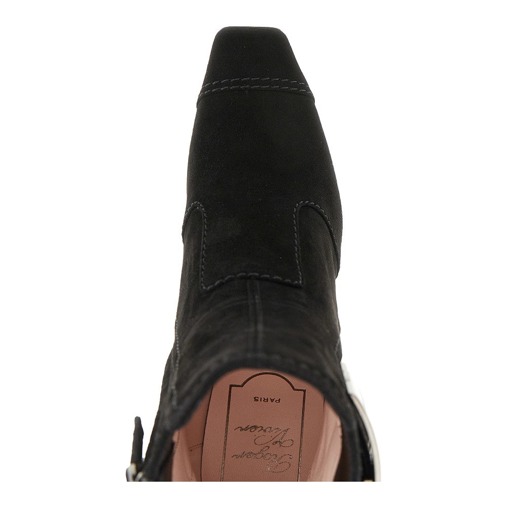 ROGER VIVIER 40 suede leather trompette boots