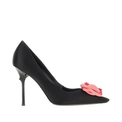 ROGER VIVIER 40 epine rose satin pumps