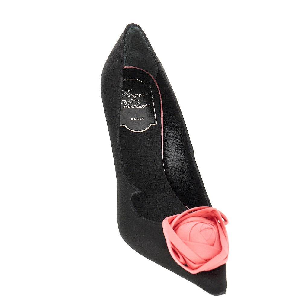 ROGER VIVIER 40 epine rose satin pumps