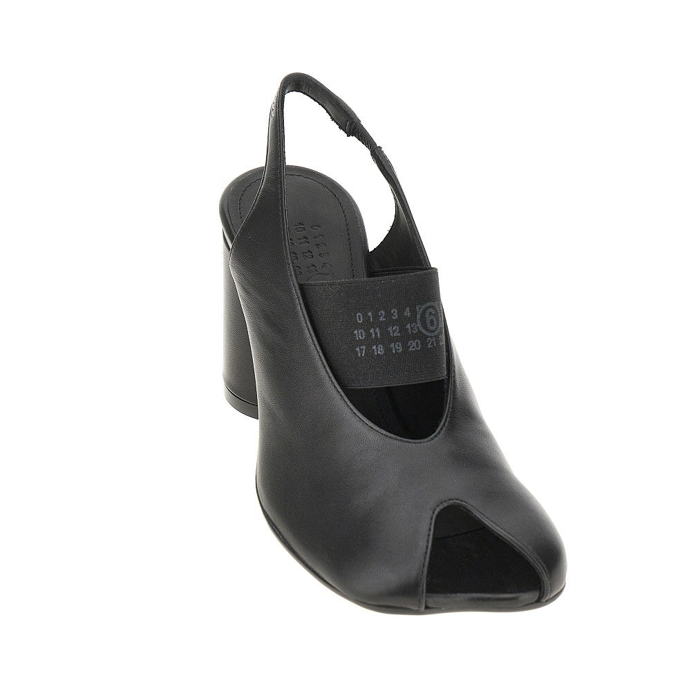 MM6 36 leather anatomic numeric slingback pumps