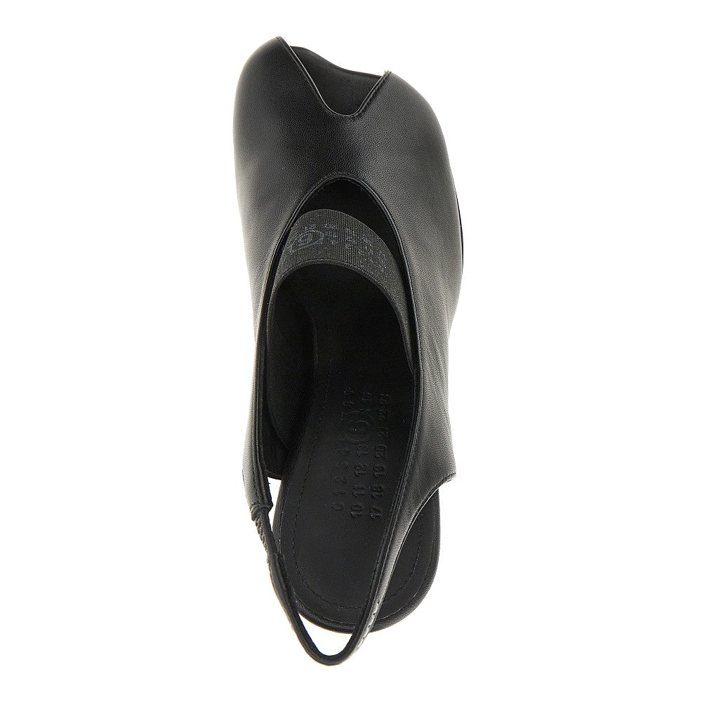 MM6 36 leather anatomic numeric slingback pumps