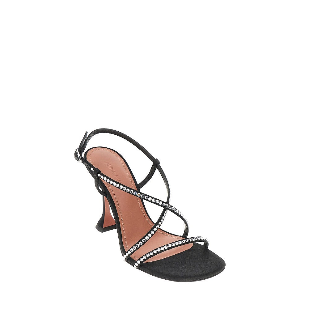 satin sally sandals with crystals