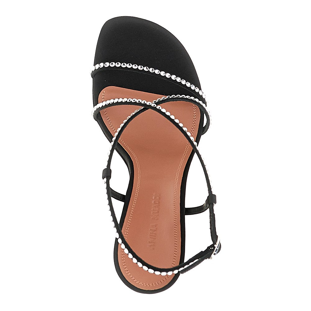 satin sally sandals with crystals