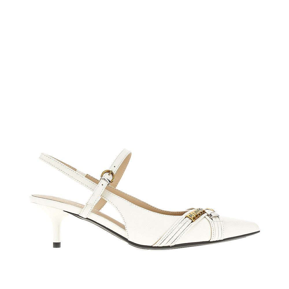PINKO 37 nappa leather slingback pumps with charms
