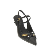 PINKO 36 nappa leather slingback pumps with charms