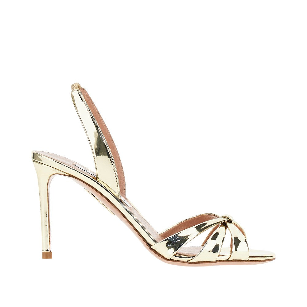 AQUAZZURA 36 tati metallized leather sandals